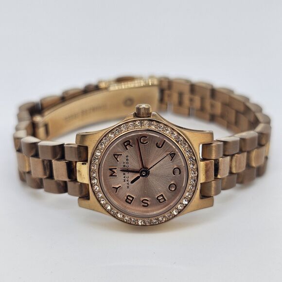 Marc Jacobs Women's Watch 20MM Gold Dial Gold Bracelet Band 5.75" New Battery - Picture 5 of 12